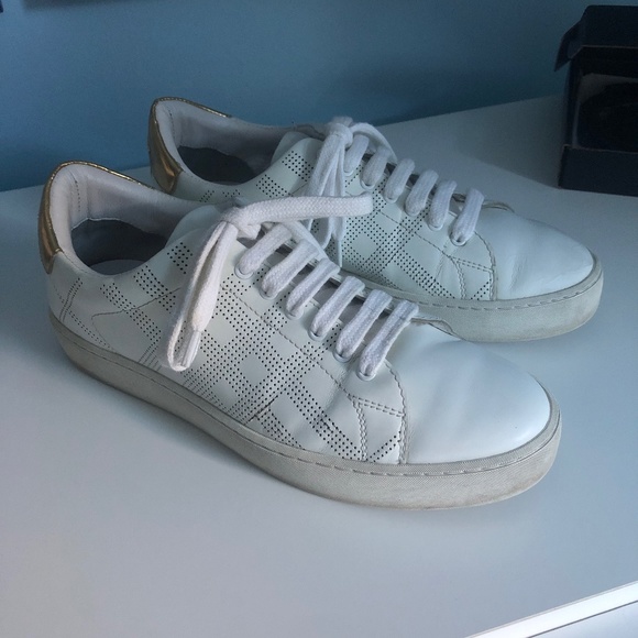 VINTAGE BURBERRY White Sneakers Size 38 Women’s - Picture 1 of 7